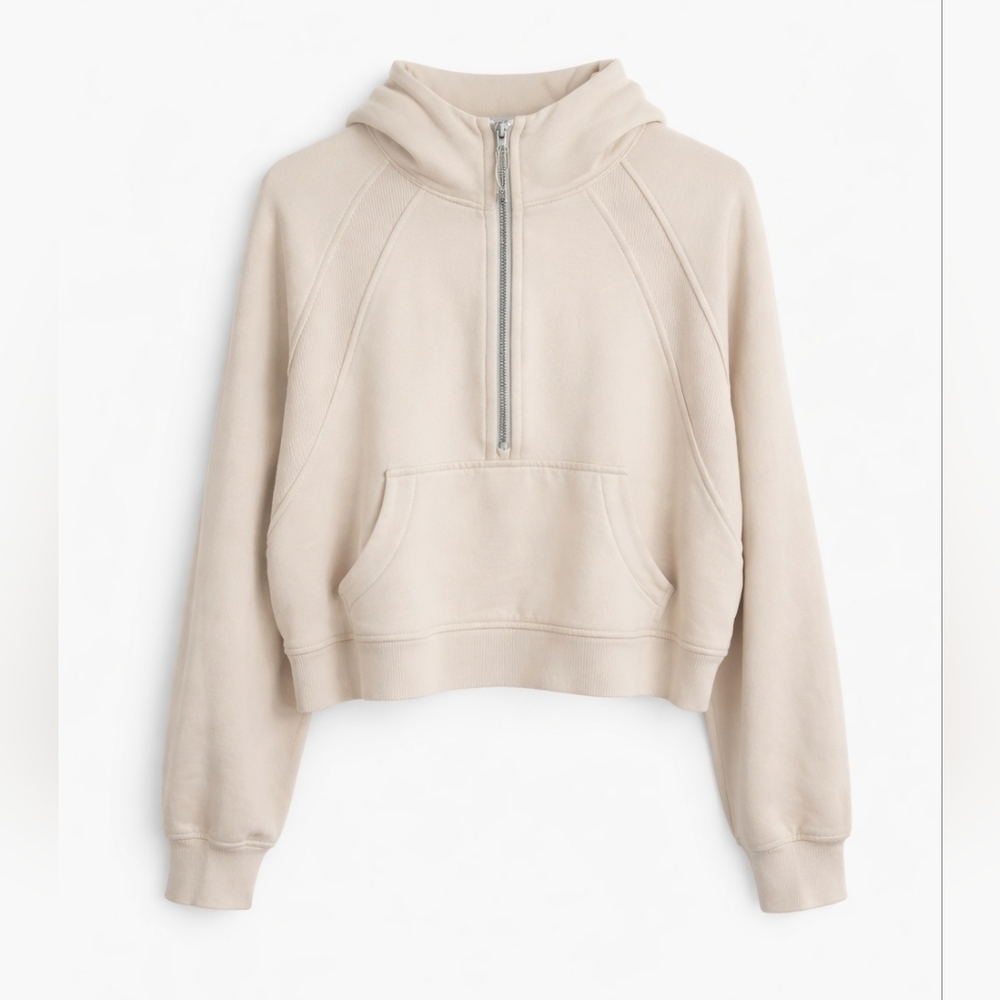 Lululemon Scuba Oversized Half Zip Hoodie Cream M/L